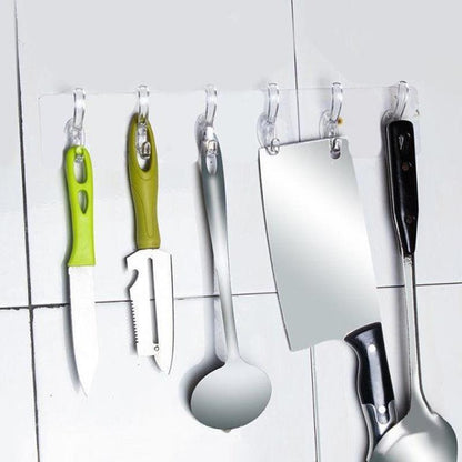 Clear 6 Hook Overdoor Storage Organizer