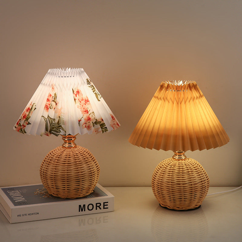 Warm Glow Table Lamp with Fabric Shade
