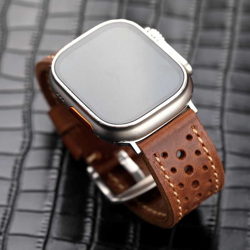 Classic Leather Sports Watch Strap