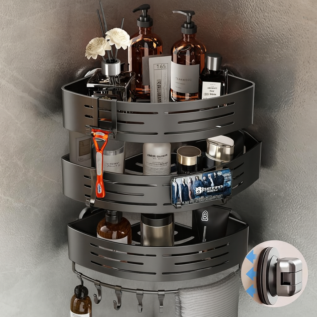 Compact Bathroom Corner Shelf Organizer - Luxicro