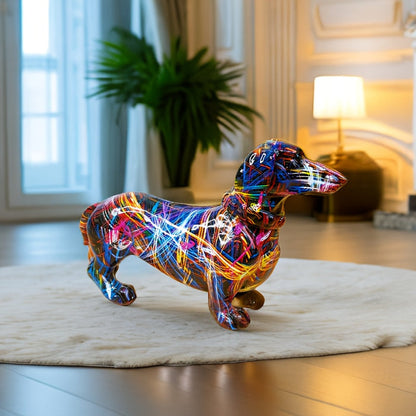Cute Dachshund Dog Statue Home Decoration