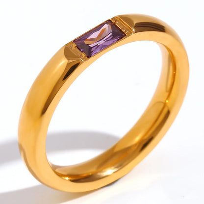 High End 18k Gold Gemstone Baguette Ring