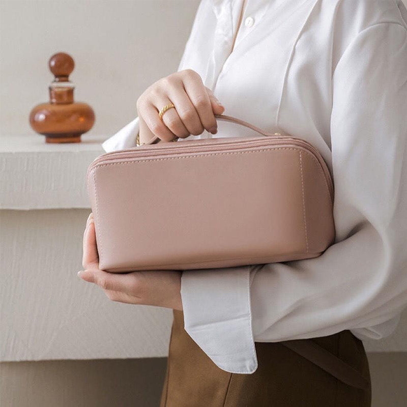 Small Genuine Leather Cosmetics Case