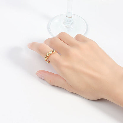 Comforting Stress Relief Silver Bead Ring