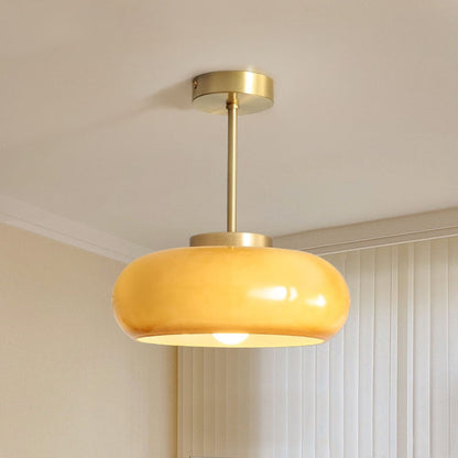 Soft Glow Pendant Lamp with Warm Amber Shade