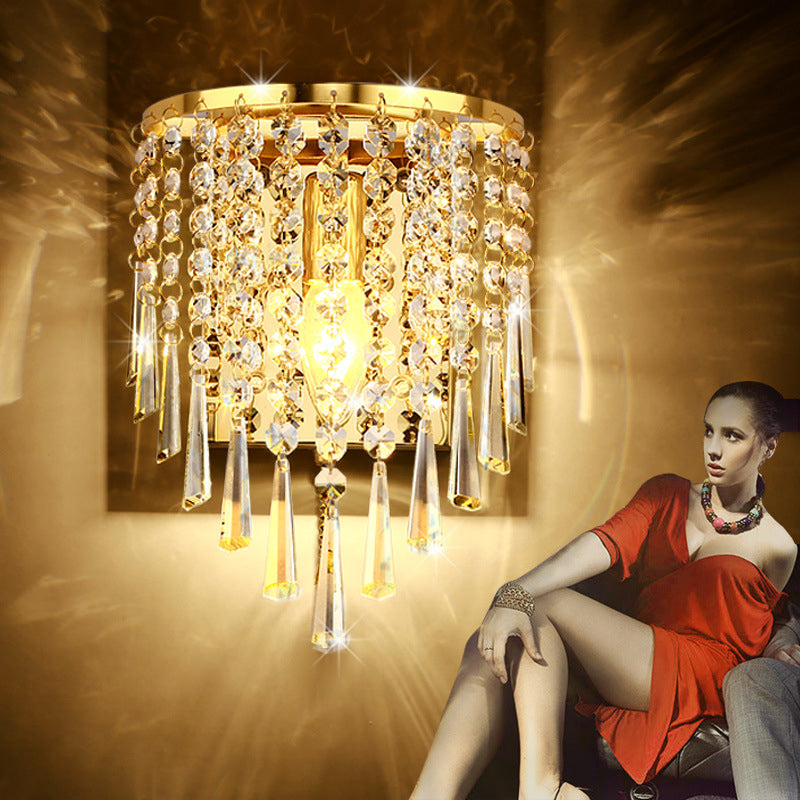 Elegant Crystal Stainless Steel Wall Sconce Lamp