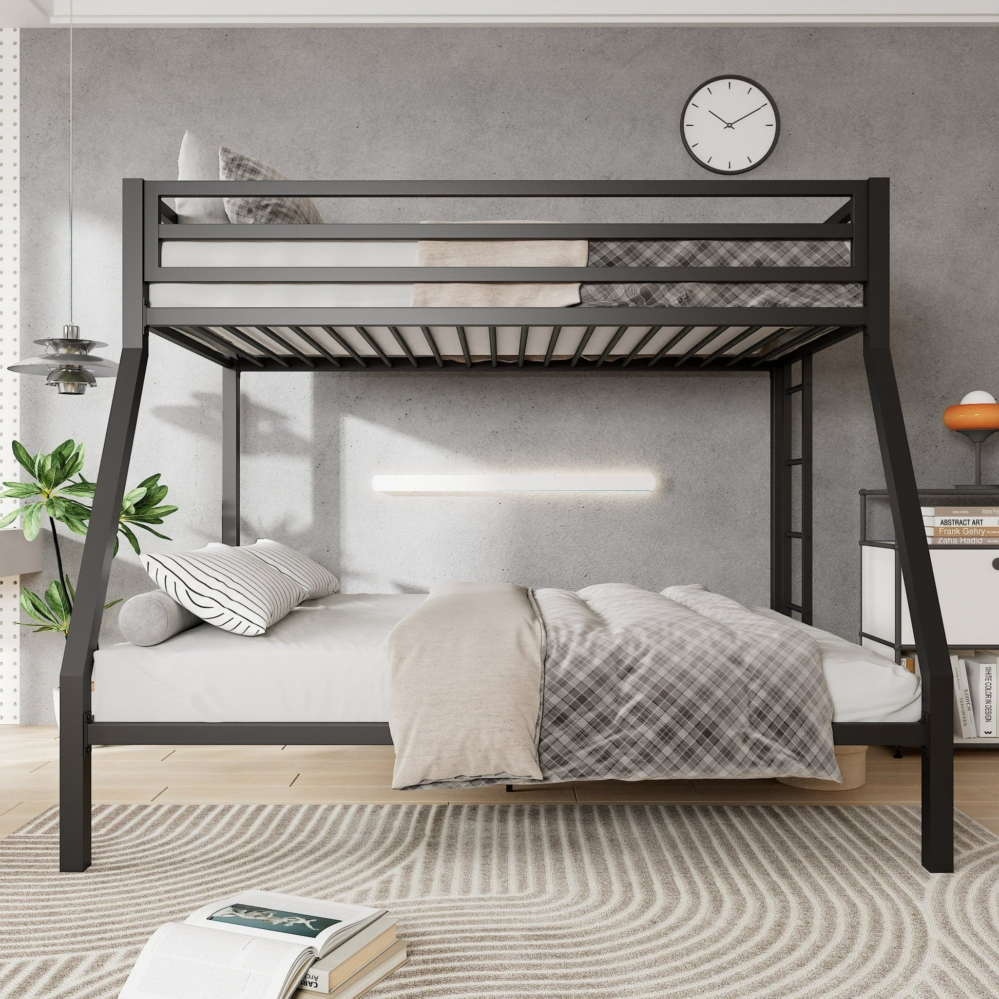 Space Saving Metal Bunk Bed With Detachable Ladder - Luxicro