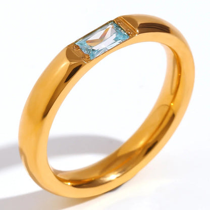 High End 18k Gold Gemstone Baguette Ring