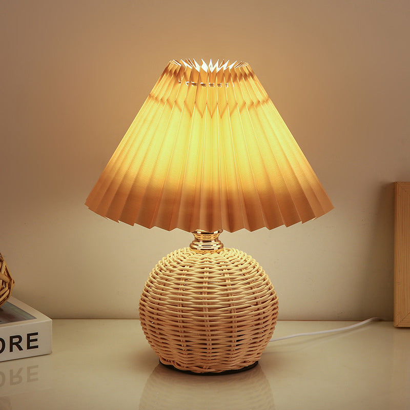 Warm Glow Table Lamp with Fabric Shade