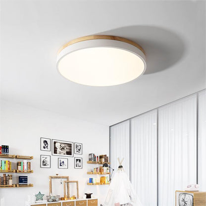 Natural Oak Round Ceiling Light Fixtures