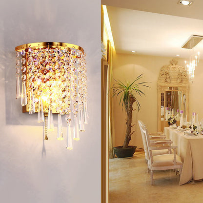 Elegant Crystal Stainless Steel Wall Sconce Lamp