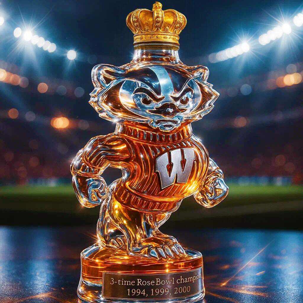 Official Wisconsin Badgers Rose Bowl Whiskey Decanter - Luxicro