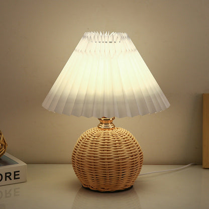 Warm Textile Shade Modern LED Table Lamp