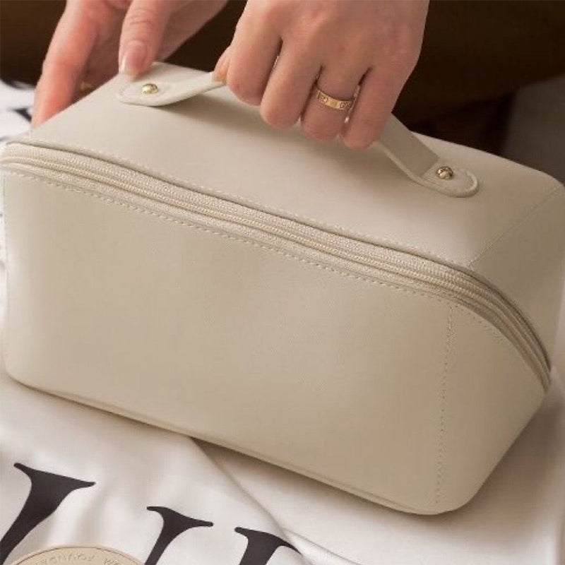 Small Genuine Leather Cosmetics Case