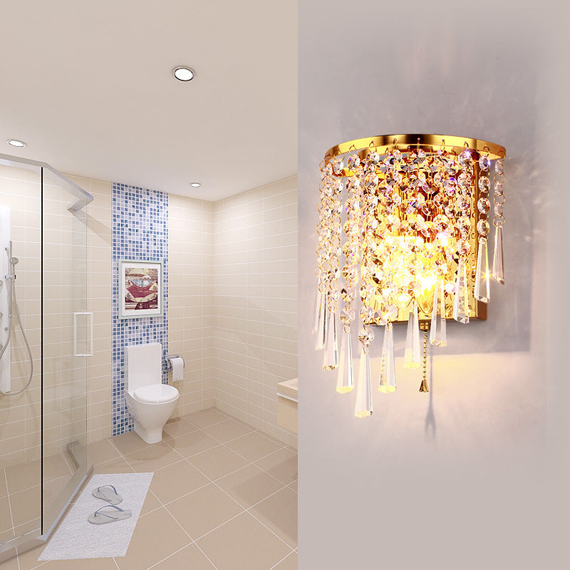 Elegant Crystal Stainless Steel Wall Sconce Lamp