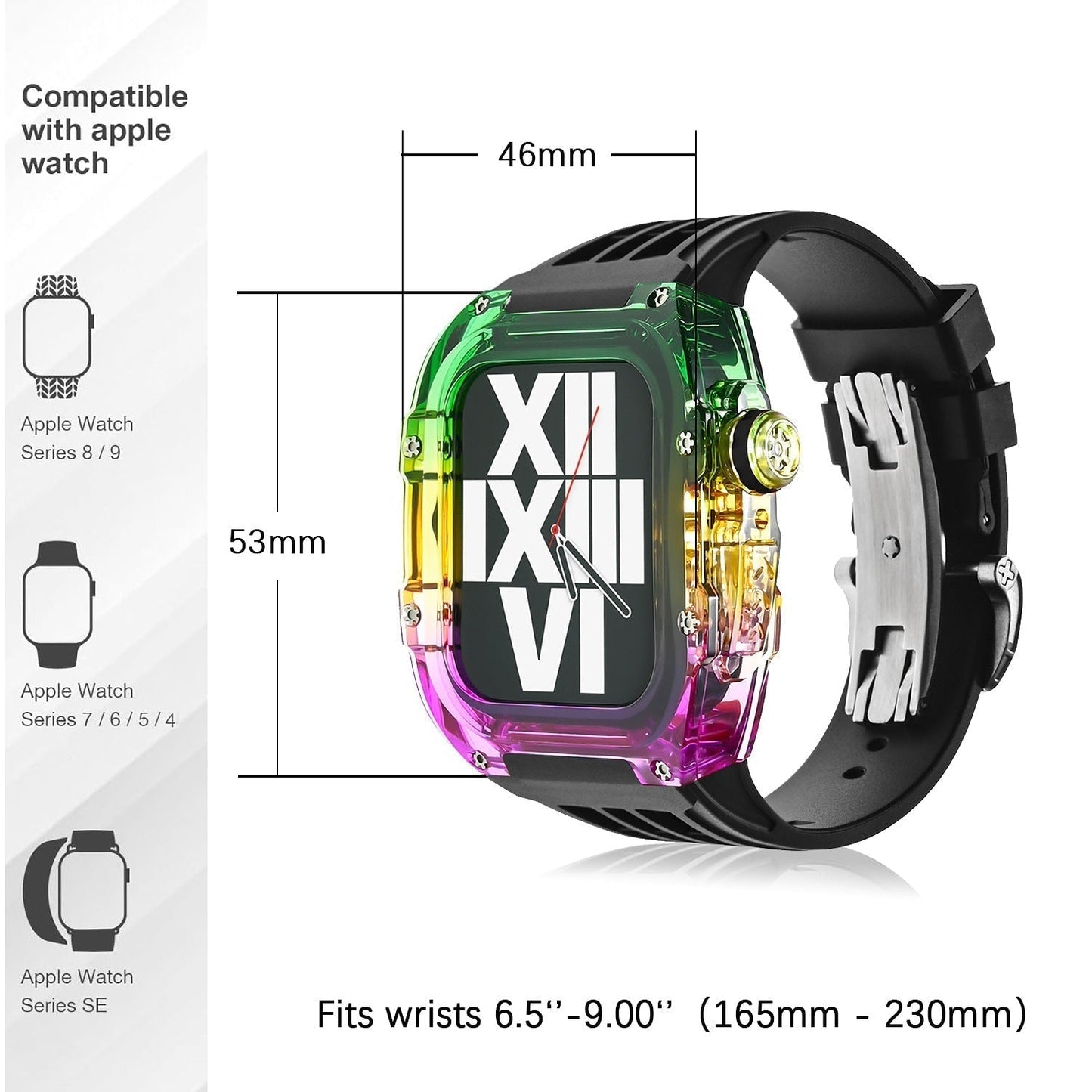 Clear Colorful Apple Watch Rubber Band Kit