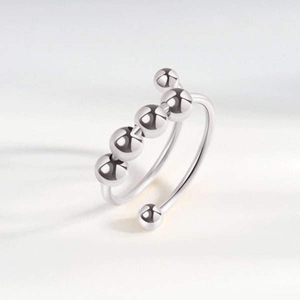 Comforting Stress Relief Silver Bead Ring