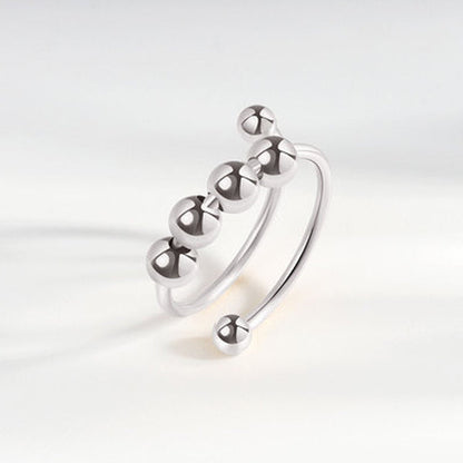 Comforting Stress Relief Silver Bead Ring