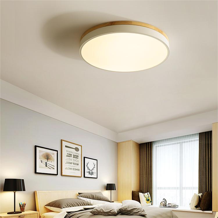 Natural Oak Round Ceiling Light Fixtures