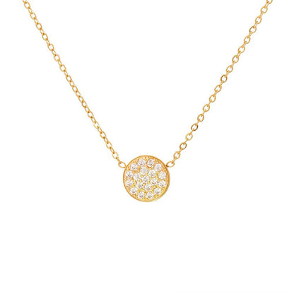 Sparkling Birthstone Circle Pendant Necklace