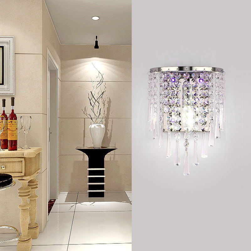 Elegant Crystal Stainless Steel Wall Sconce Lamp