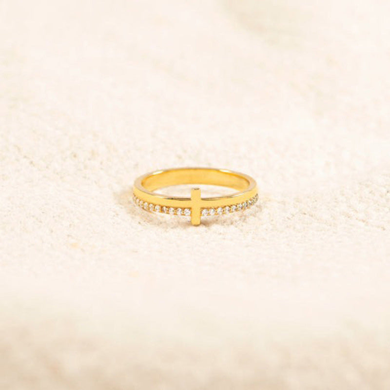 Trendy Motivational Cross Ring