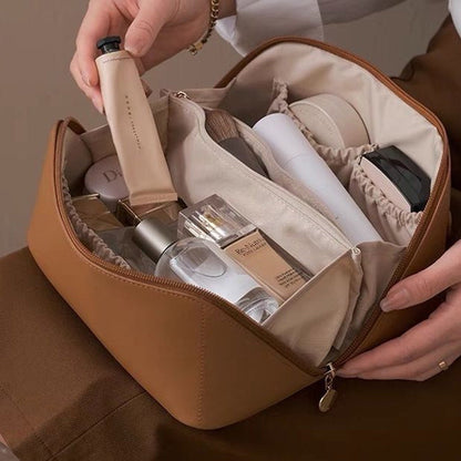 Small Genuine Leather Cosmetics Case