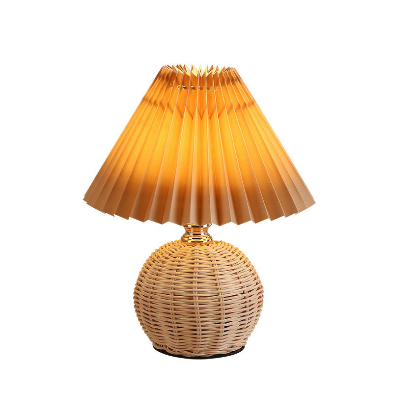 Warm Glow Table Lamp with Fabric Shade