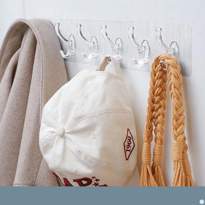 Clear 6 Hook Overdoor Storage Organizer