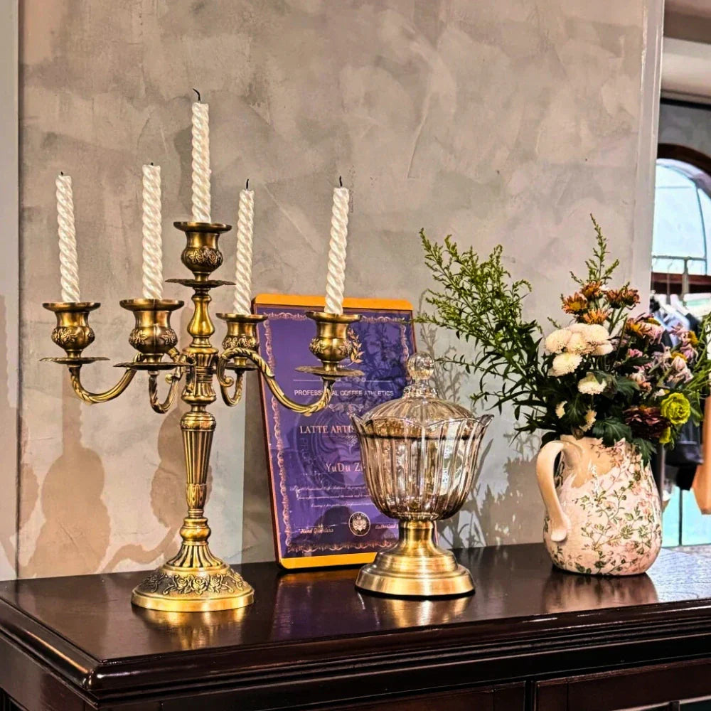 Elegant Gold Candle Holder