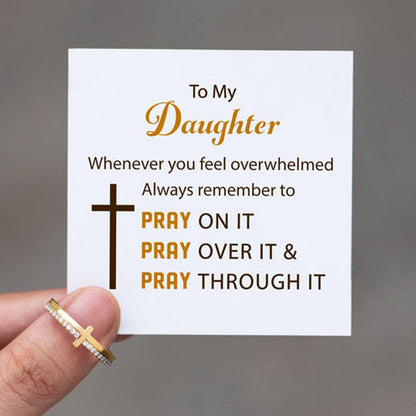 Trendy Motivational Cross Ring