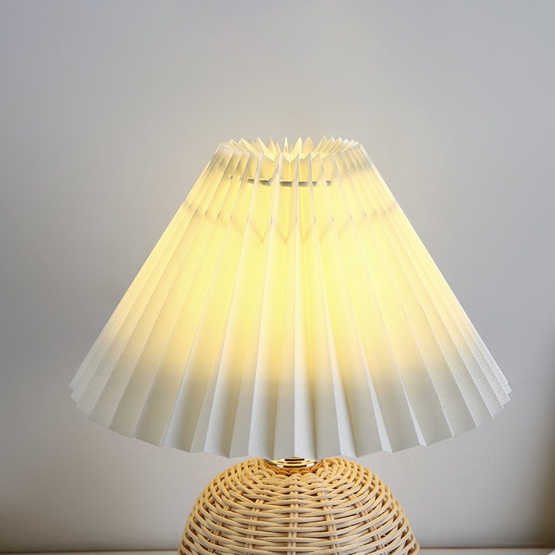 Warm Glow Table Lamp with Fabric Shade