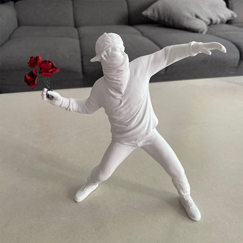 Edgy Urban Flower Art Statue