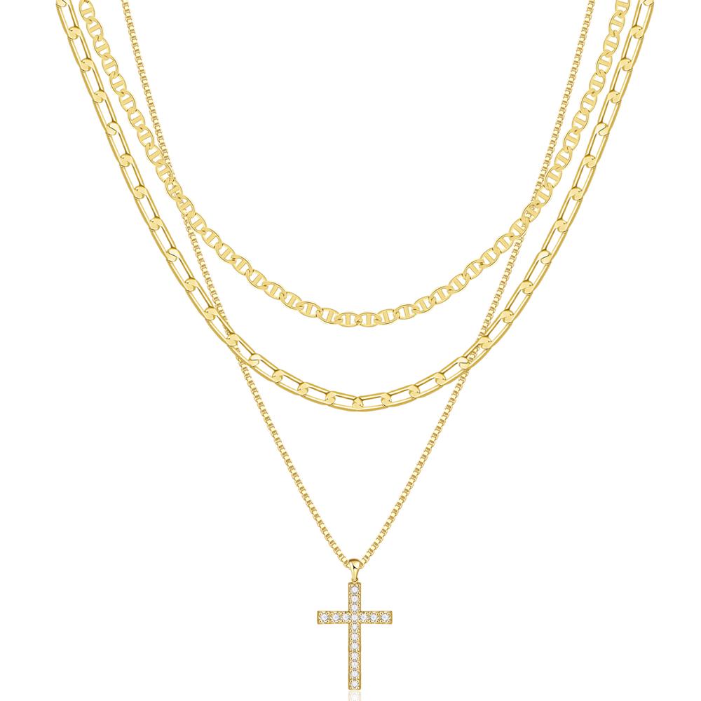 Luxury Cross Chain Necklace Set - Luxicro