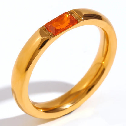 High End 18k Gold Gemstone Baguette Ring