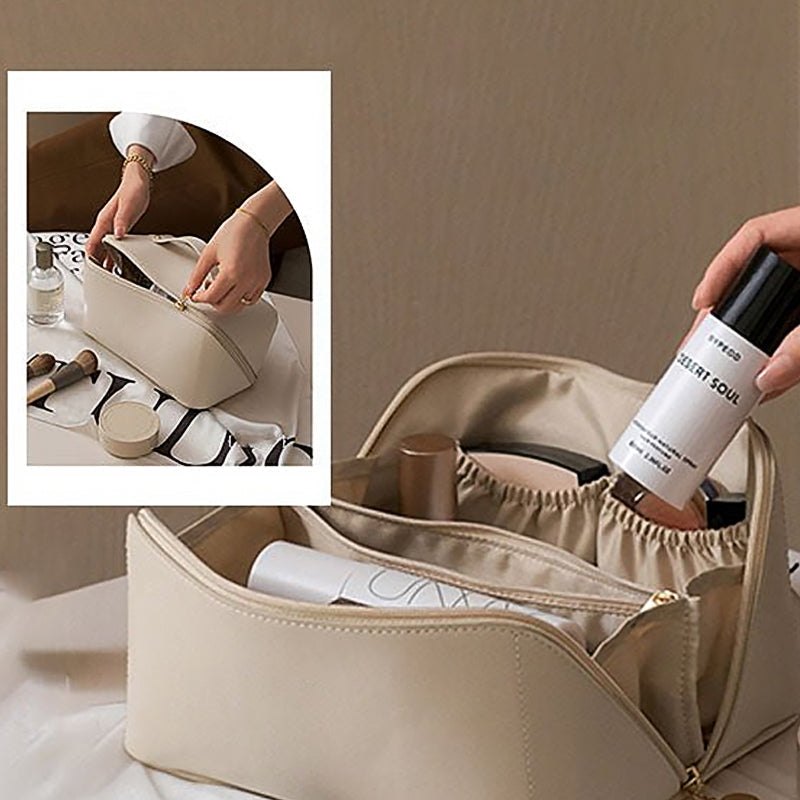 Small Genuine Leather Cosmetics Case