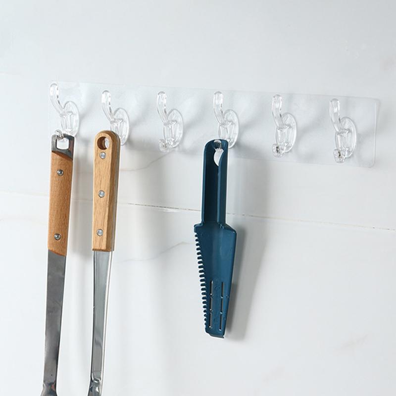 Clear 6 Hook Overdoor Storage Organizer