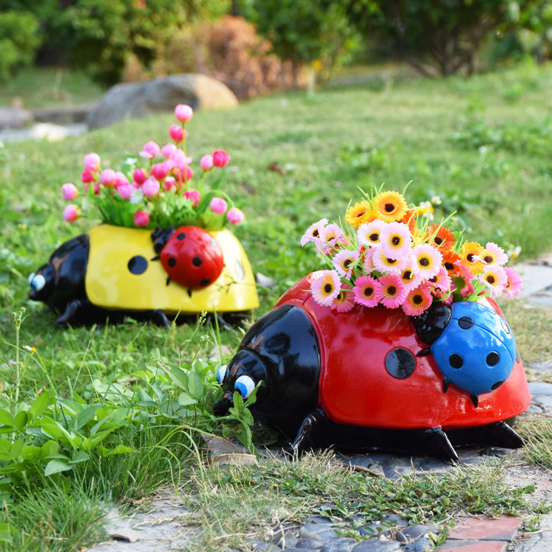 Shiny Red Garden Planter Pot