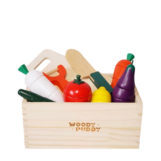Compact Wood Play Kitchen Set with Accessories - Luxicro