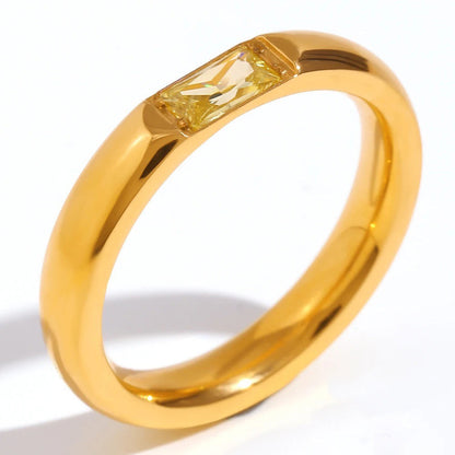 High End 18k Gold Gemstone Baguette Ring