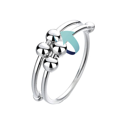 Comforting Stress Relief Silver Bead Ring
