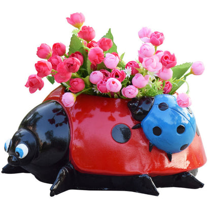 Shiny Red Garden Planter Pot