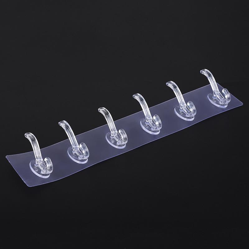 Clear 6 Hook Overdoor Storage Organizer