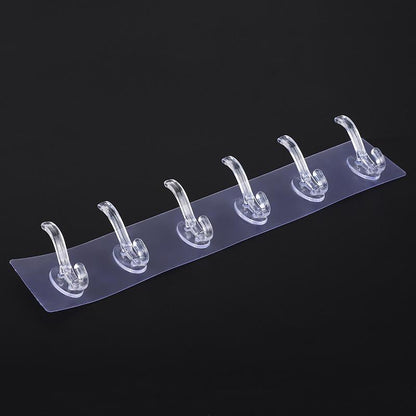 Clear 6 Hook Overdoor Storage Organizer