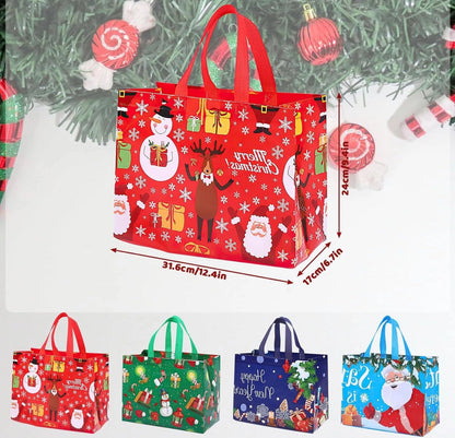 Durable Christmas Gift Tote Bags 12 Pack