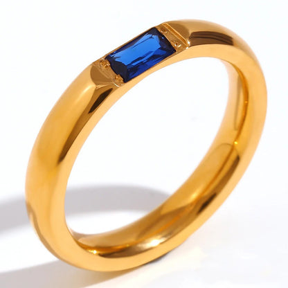 High End 18k Gold Gemstone Baguette Ring