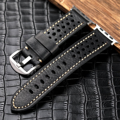 Classic Leather Sports Watch Strap