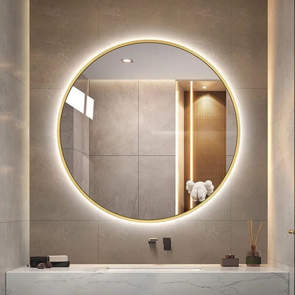 Round LED Illuminated Bathroom Mirror