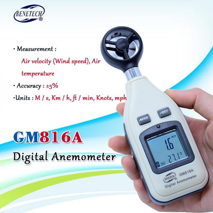 Portable Digital Wind Speed Gauge with Backlight Screen