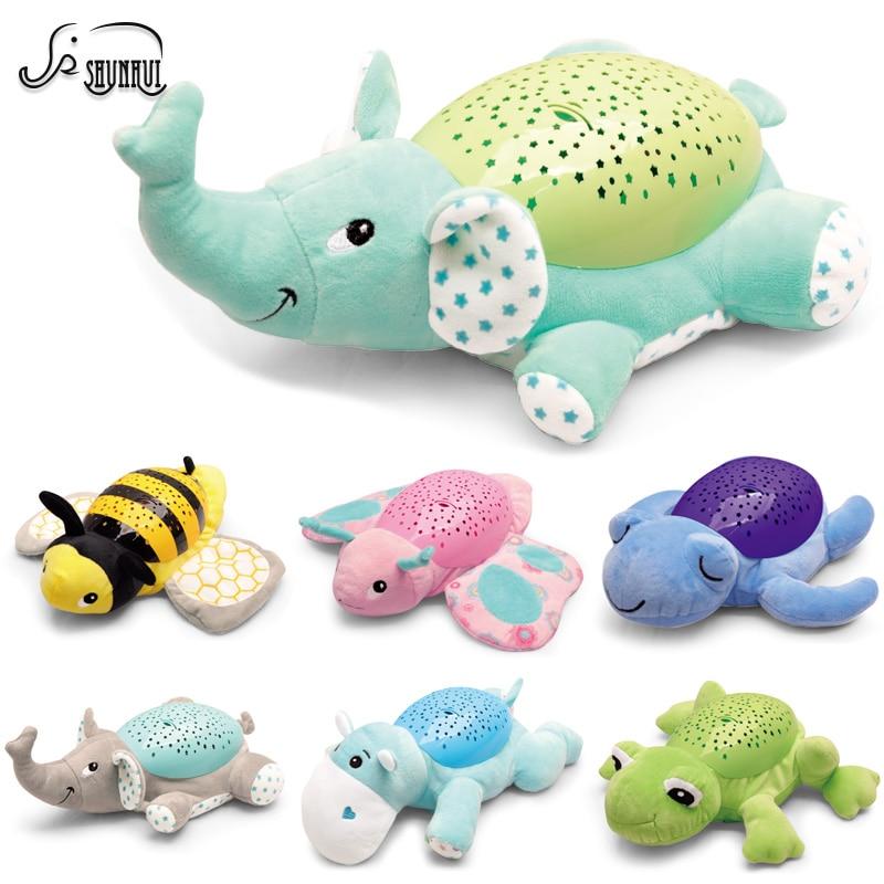Cuddly Night Light Plush Toy with Music and Star Projector